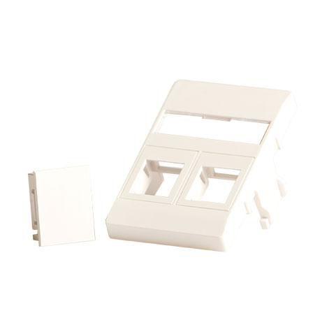 Wall plate 2 x keystone for - 50 x 75 mm Clicline outlet - white - Warranty 300M
