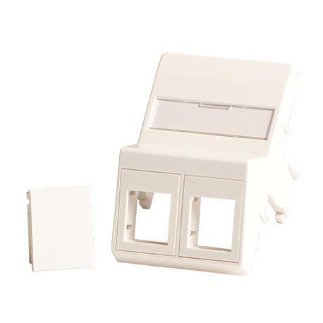 Wall plate angled 2 x - keystone for 50x75 mm - Clickline outlet white - Warranty 300M