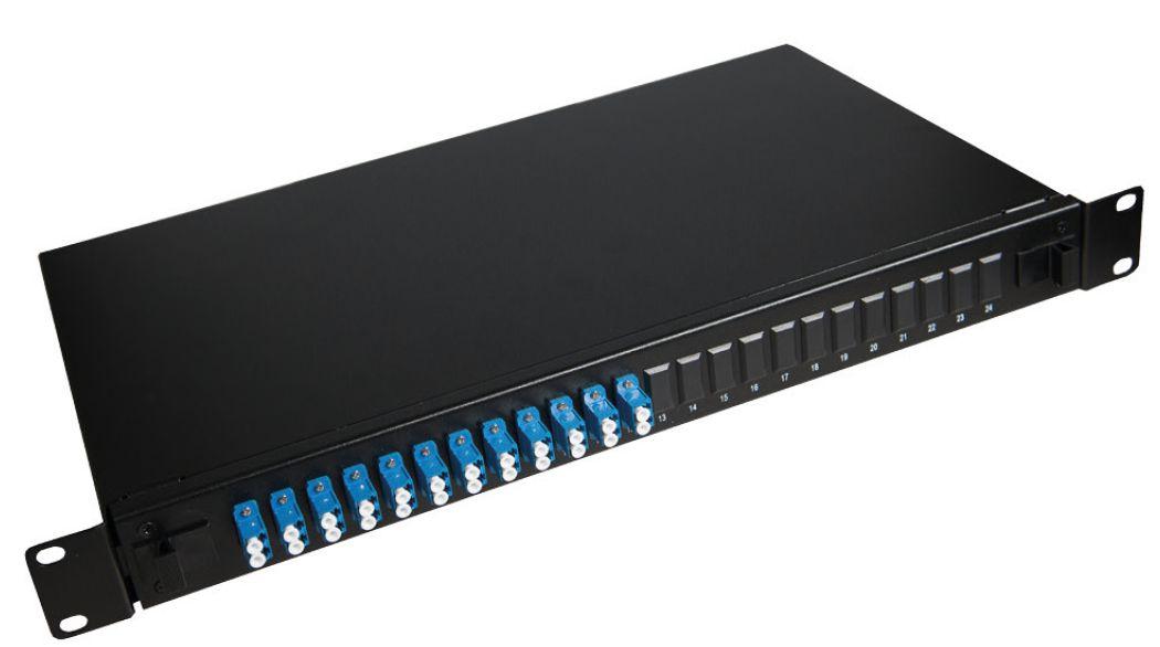 Fibre patch panel 19" 1U - with 12 x LC duplex - Singlemode connectors - Warranty 300M