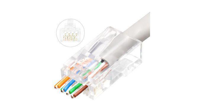 Lanview LVN125305 cavo di collegamento RJ45 Trasparente (RJ45 UTP plug Cat6 for - AWG23-24 stranded/solid - conductor Easy-Conn