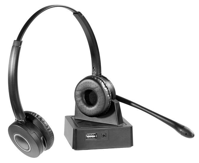 eSTUFF GLB245550 cuffia e auricolare Wireless A Padiglione Ufficio Bluetooth Base di ricarica Nero (G4555 Bluetooth Office - He