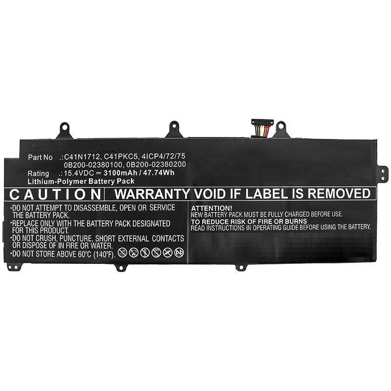 CoreParts MBXAS-BA0250 ricambio per laptop Batteria (Laptop Battery for Asus - 47.74Wh Li-Pol 15.4V 3100mAh - Black 47.74Wh Li-