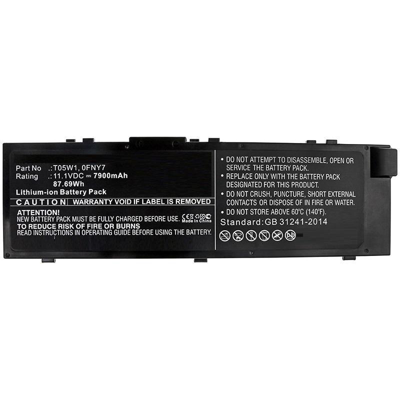 CoreParts MBXDE-BA0211 ricambio per laptop Batteria (Laptop Battery for Dell - 87.69Wh Li-ion 11.1V 7900mAh - Black, 87.69Wh Li
