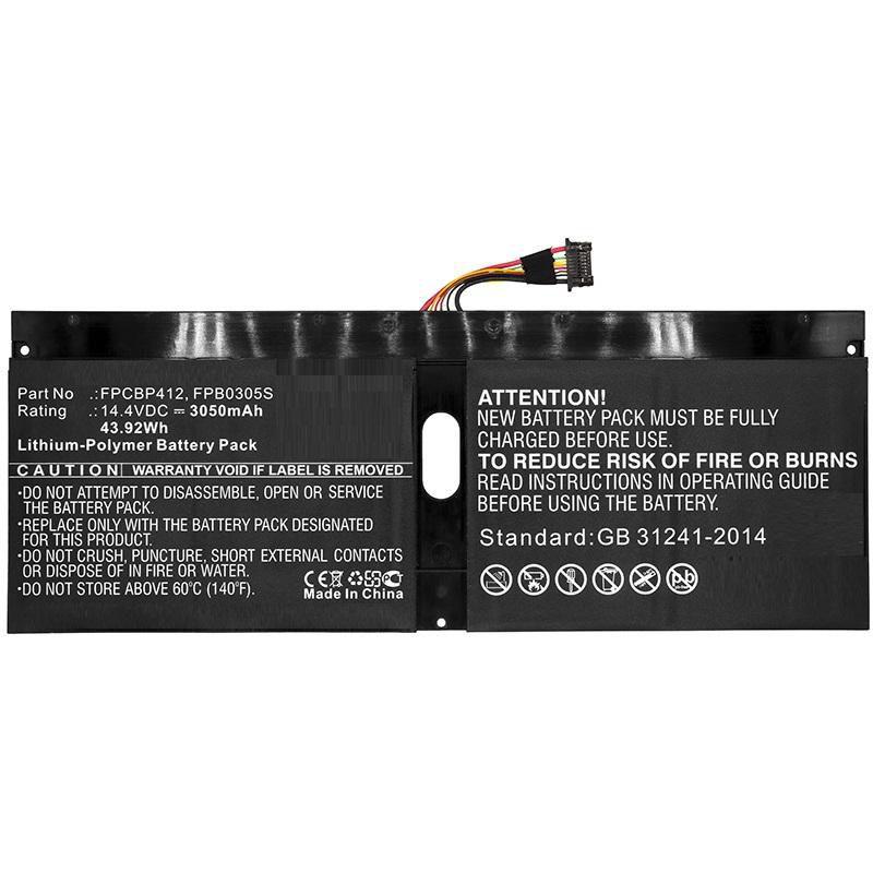 CoreParts MBXFU-BA0038 ricambio per laptop Batteria (Laptop Battery for Fujitsu - 43.92Wh Li-Pol 14.4V 3050mAh - Black 43.92Wh