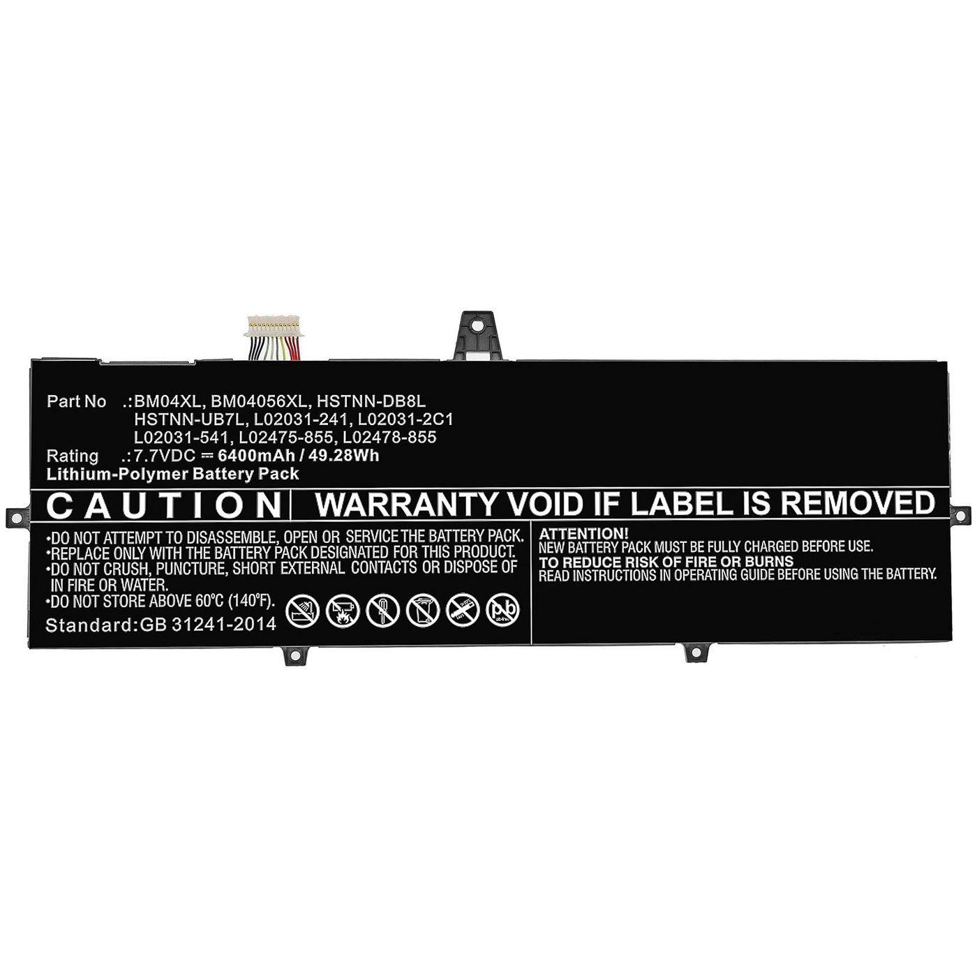CoreParts MBXHP-BA0231 ricambio per laptop Batteria (Laptop Battery for HP 49.28Wh - Li-Pol 7.7V 6400mAh Black, - 49.28Wh Li-Po