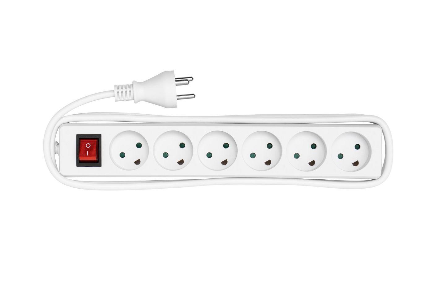 Power strip 6 outlets 1,8m