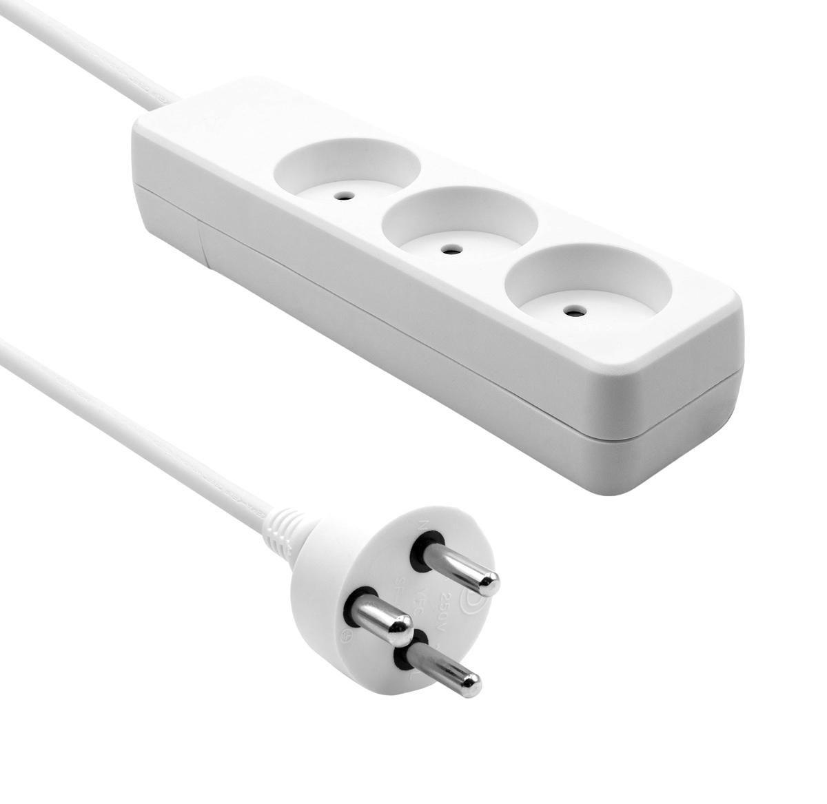 Power strip 3 outlets 3m White - With child protection - Warranty 300M