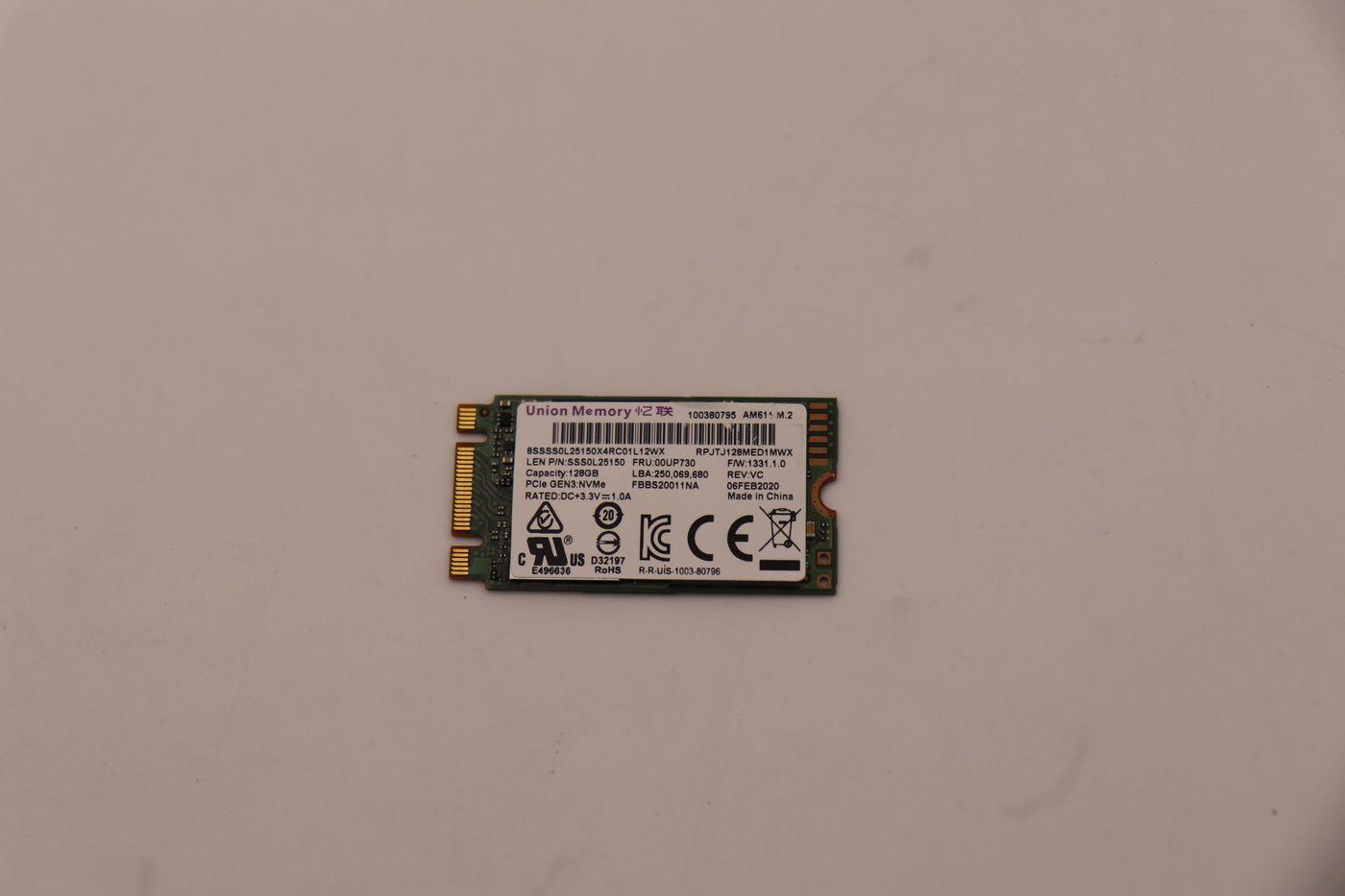 128GB PCIe NVMe M.2 2242 SSD - Warranty: 6M