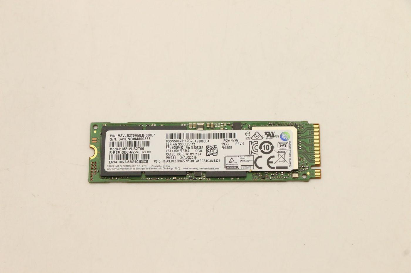 2048GB M.2 PCIe SSD Gen3x4 - **New Retail** - NVMe TLC Opal - Warranty: 12M