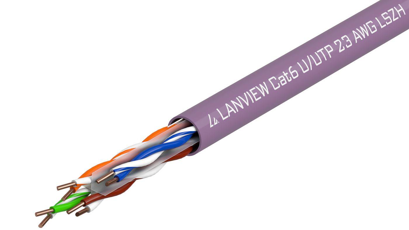 Lanview LVN122150 cavo di rete Viola 305 m Cat6 U/UTP [UTP] (Cat6 U-UTP Network Cable - 4x2xAWG24 LSZH Purple 305m - Box - Warr