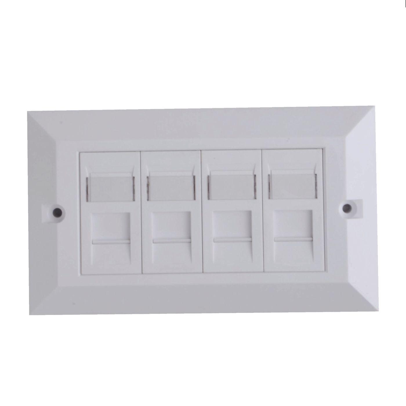 CAT6 Faceplate 4-port UK Type - 14686mm CAT6 Faceplate - 4-port UK Type 14686mm - Warranty 60M
