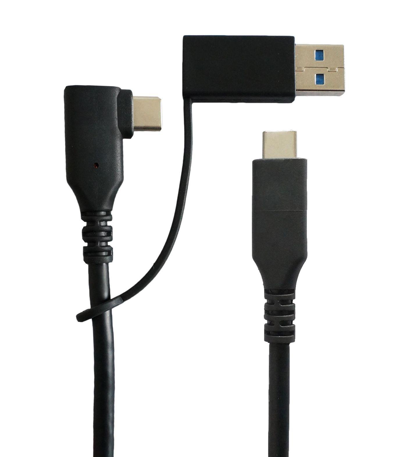 Microconnect USB3.1CC1MDE cavo USB 1 m USB 3.2 Gen 1 [3.1 Gen 1] USB C Nero (USB3.0, USB-C angled And A - Male/C female adapter