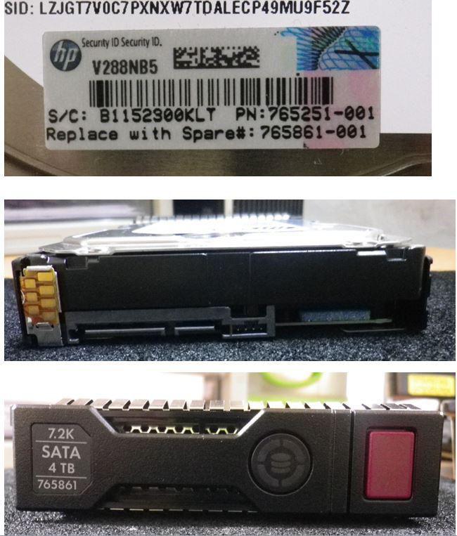 HPE 765861-001 disco rigido interno 4 TB 7200 Giri/min 3.5 Serial ATA III (DRV 4TB 6G 7.2K 3.5 SATA - 512E MDL SC - Warranty: 3