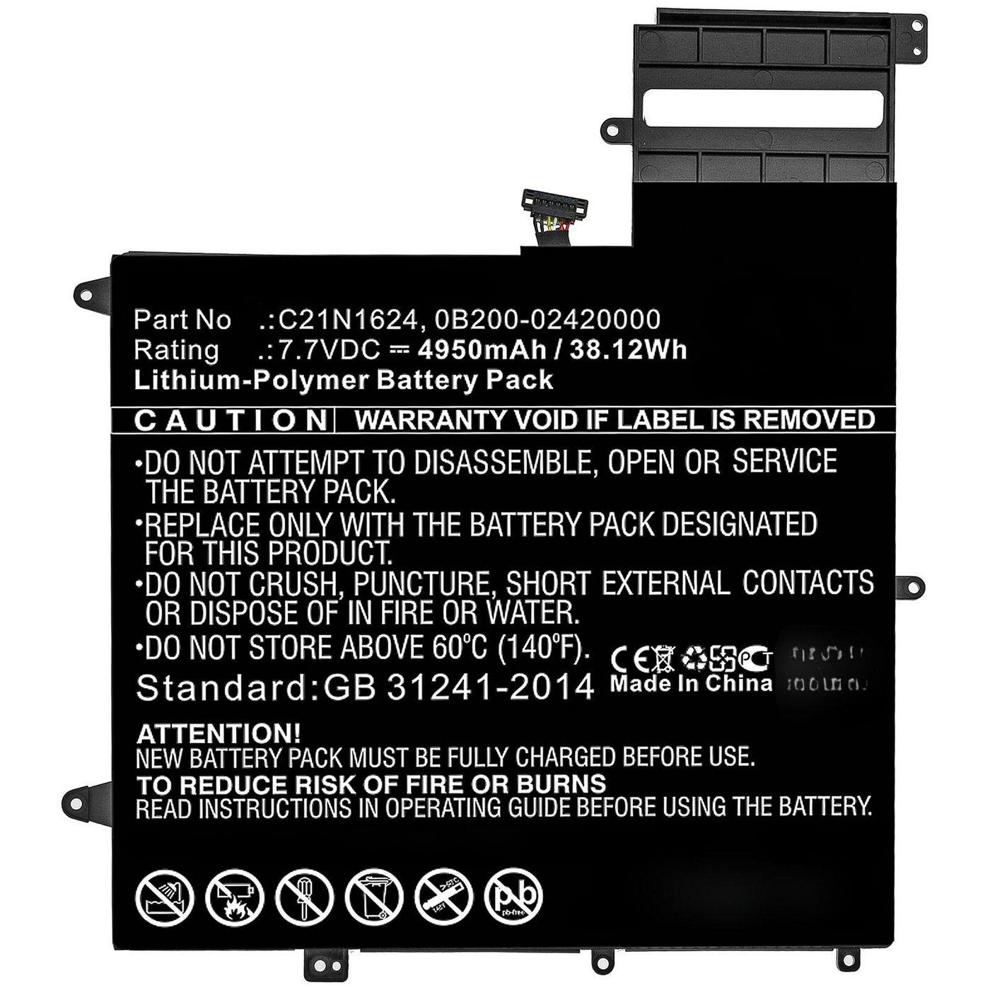 CoreParts MBXAS-BA0275 ricambio per laptop Batteria (Laptop Battery for Asus - 38.12Wh Li-Polymer 7.7V - 4950mAh for Asus 0B200