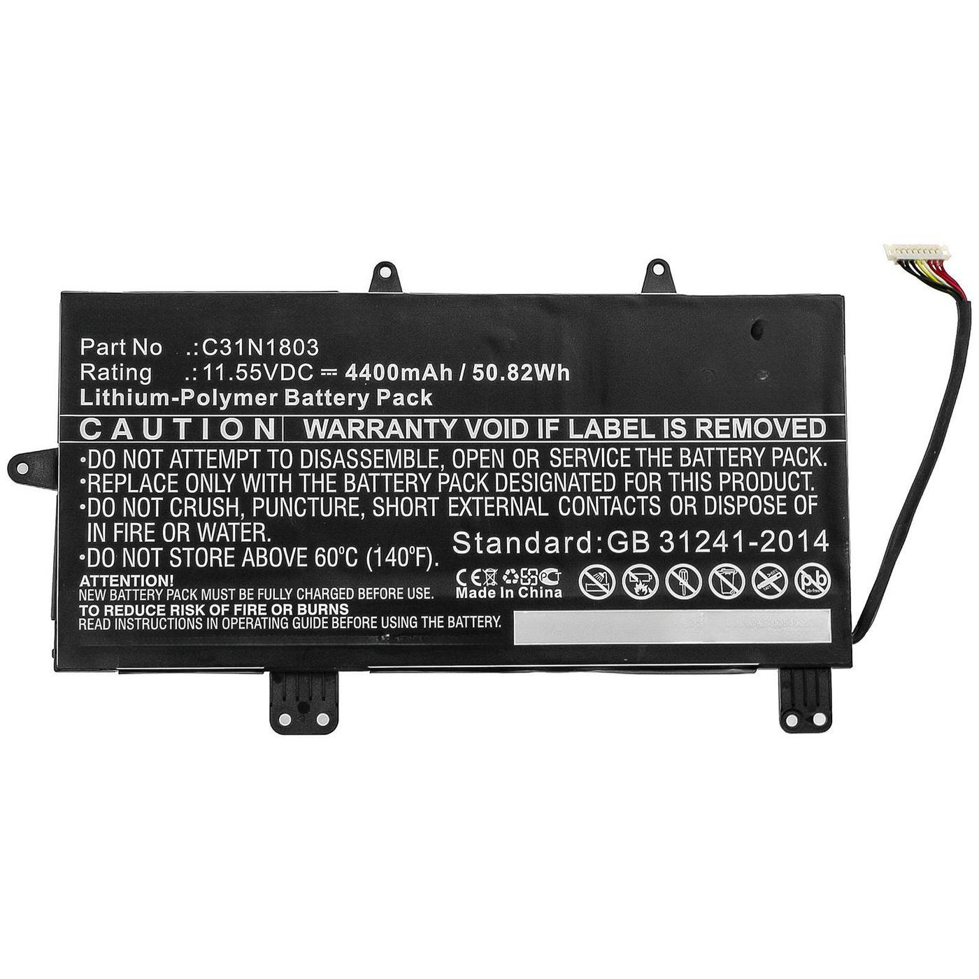 CoreParts MBXAS-BA0284 ricambio per laptop Batteria (Laptop Battery for Asus - 50.82Wh Li-Polymer 11.55V - 4400mAh for Asus UX4