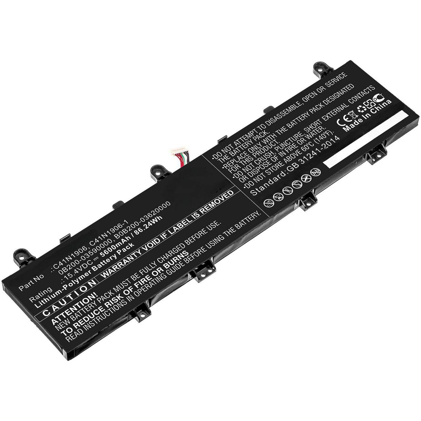 CoreParts MBXAS-BA0285 ricambio per laptop Batteria (Laptop Battery for Asus - 86.24Wh Li-Polymer 15.4V - 5600mAh for Asus FA50