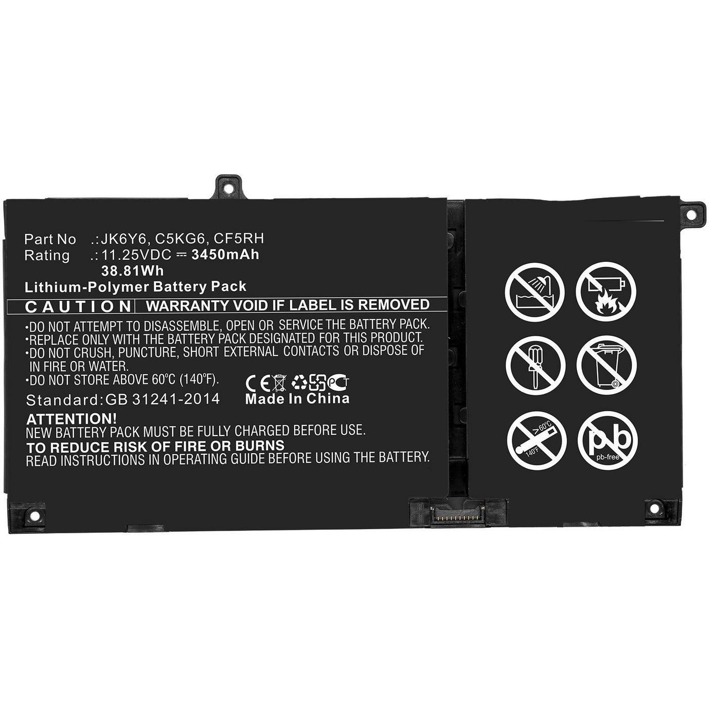 CoreParts MBXDE-BA0239 ricambio per laptop Batteria (Laptop Battery for Dell - 38.81Wh Li-Polymer 11.25V - 3450mAh for Dell Ins