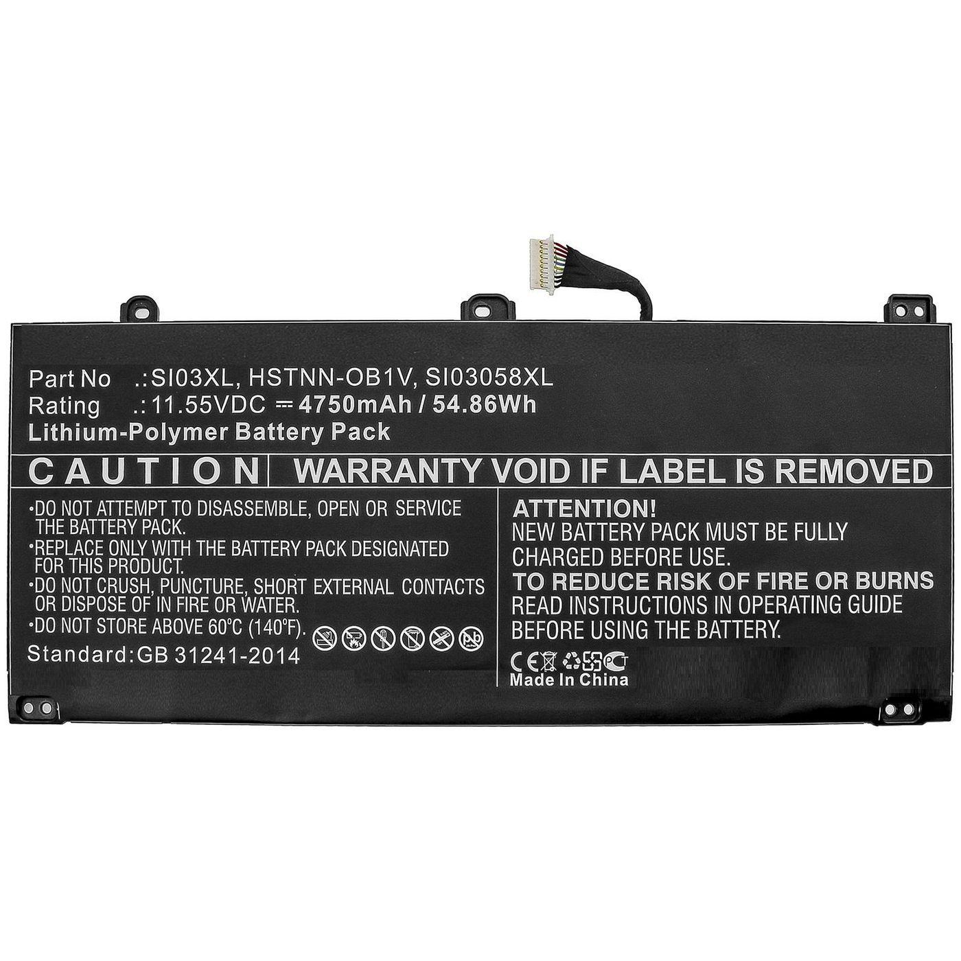 CoreParts MBXHP-BA0273 ricambio per laptop Batteria (Laptop Battery for HP 54.86Wh - Li-Polymer 11.55V 4750mAh for - HP Chromeb