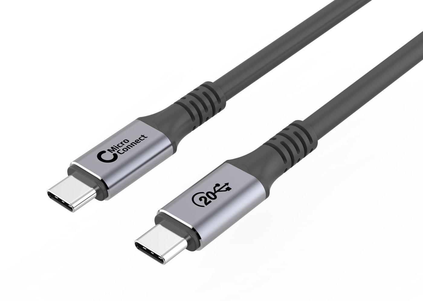 Microconnect USB3.2CC3 cavo USB 3 m USB 3.2 Gen 2 [3.1 Gen 2] USB C Nero (Premium USB-C cable 3m - 20Gbps, 100W, USB 3.2 2x2 -