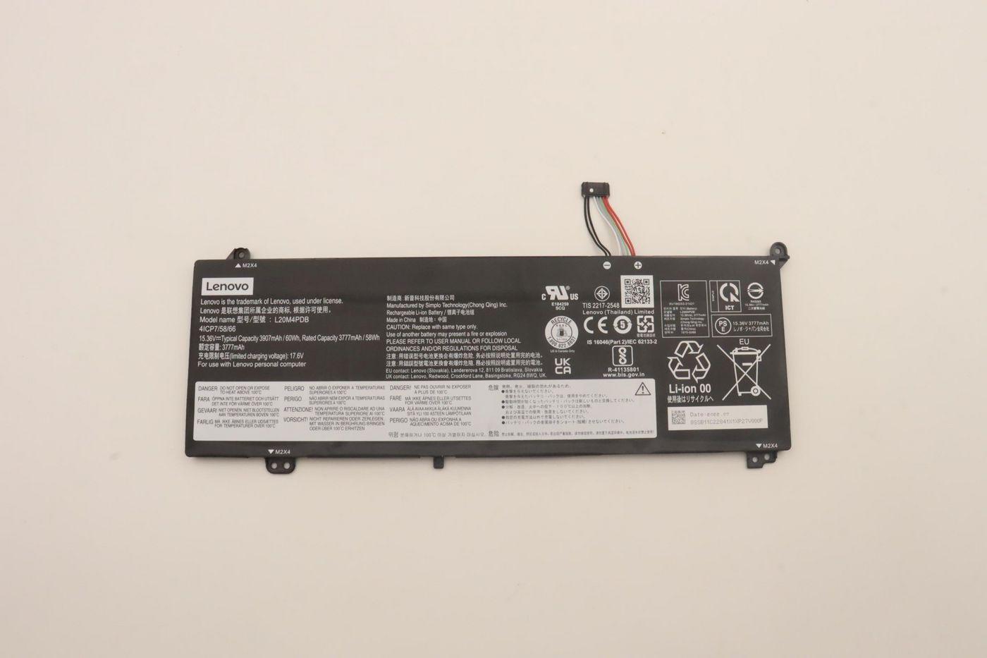 60Wh rechargeable battery for - Lenovo notebooks - Warranty: 3M