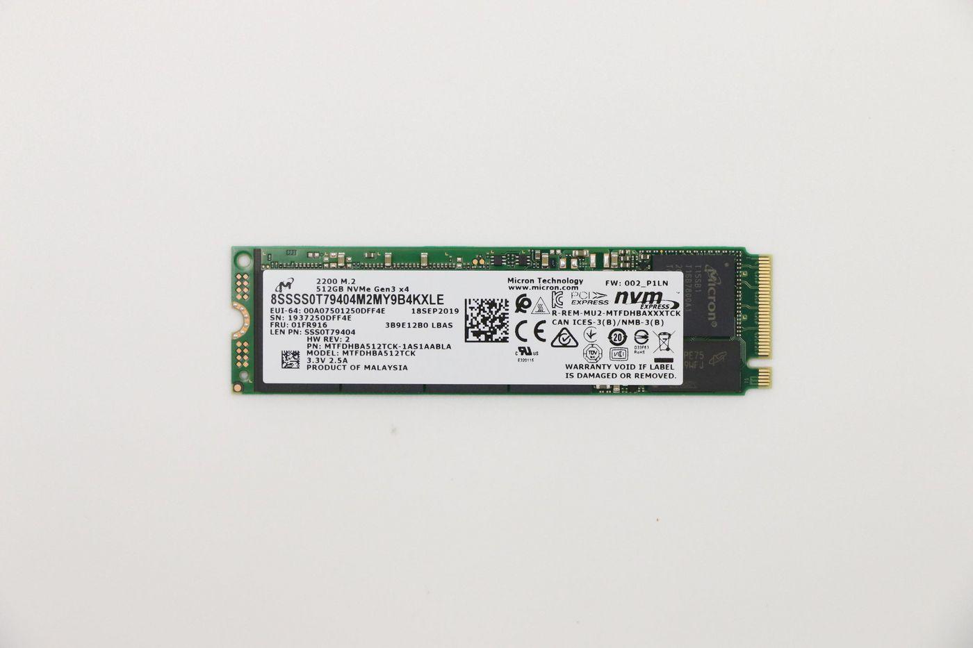 512GB M.2 PCIe NVMe SSD - Warranty: 6M