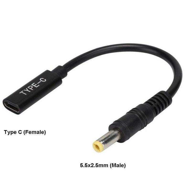 CoreParts MBXUSBC-CO0005 adattatore per inversione del genere dei cavi USB C 5.52.5mm Nero (Conversion Cable - Convert USB-C to