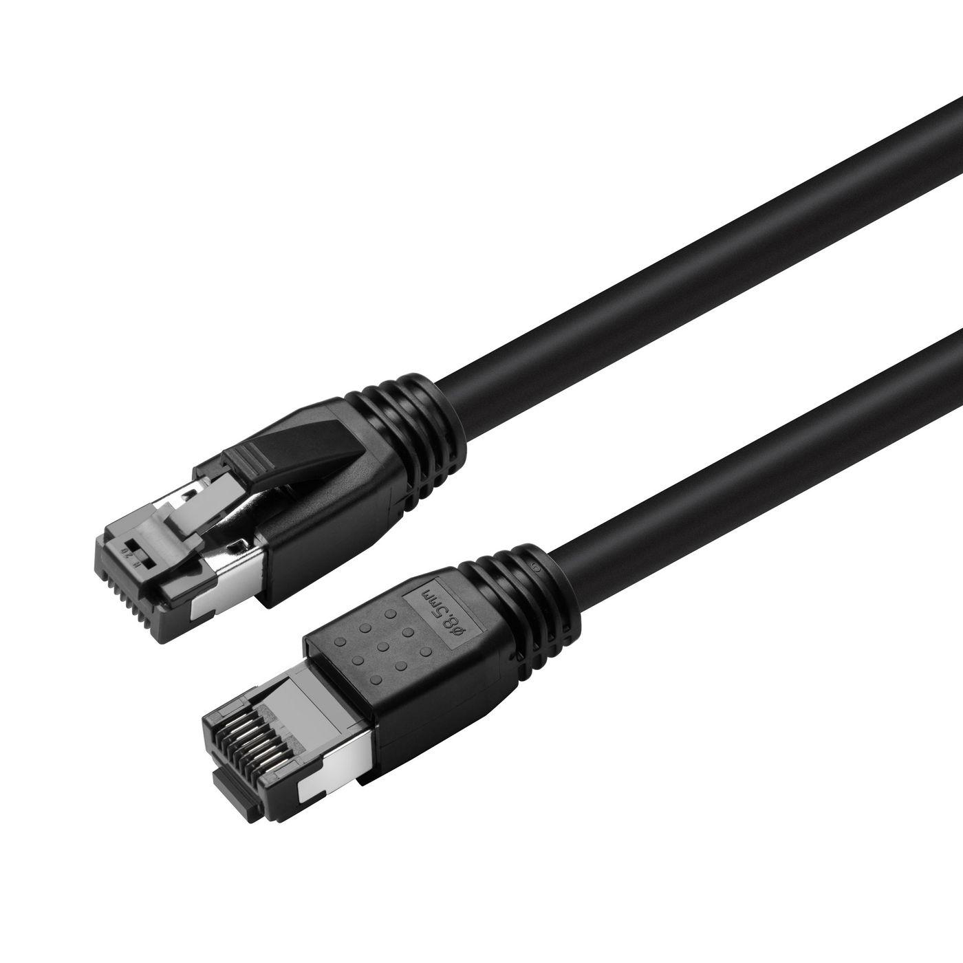 Microconnect MC-SFTP80025S cavo di rete Nero 025 m Cat8.1 S/FTP S-STP (CAT8.1 S/FTP 025m Black LSZH - Shielded Network Cable AW