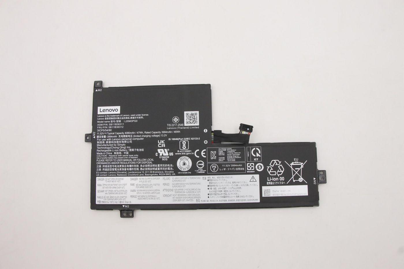 3-cell battery for Lenovo - 300e Chromebook and IdeaPad - Flex 3 - Warranty: 3M
