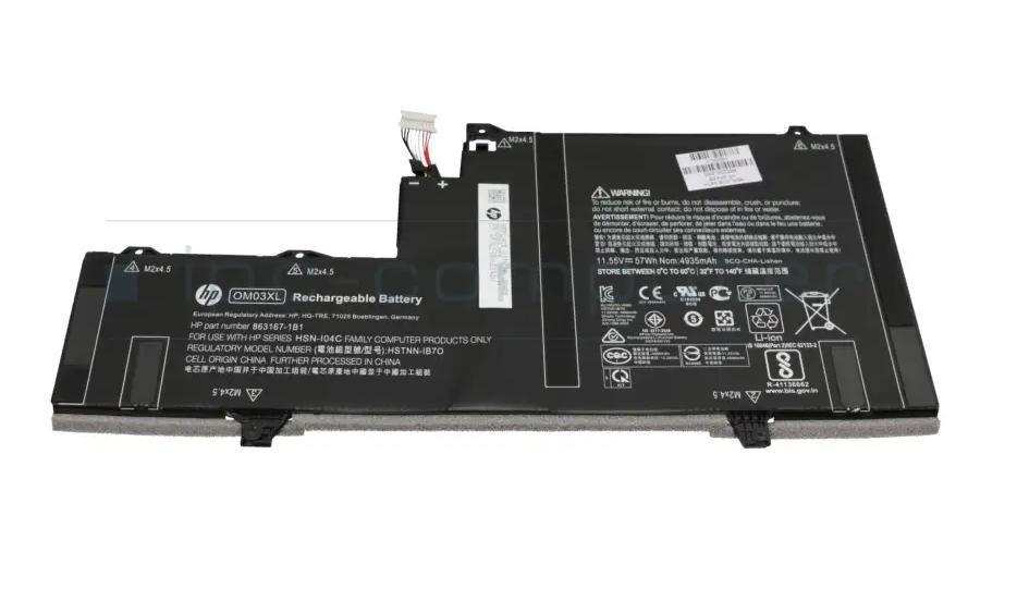 HP 863280-006 ricambio per laptop Batteria (3C 57W4.935A LI OM03057XL-PL - RT - Warranty: 12M)