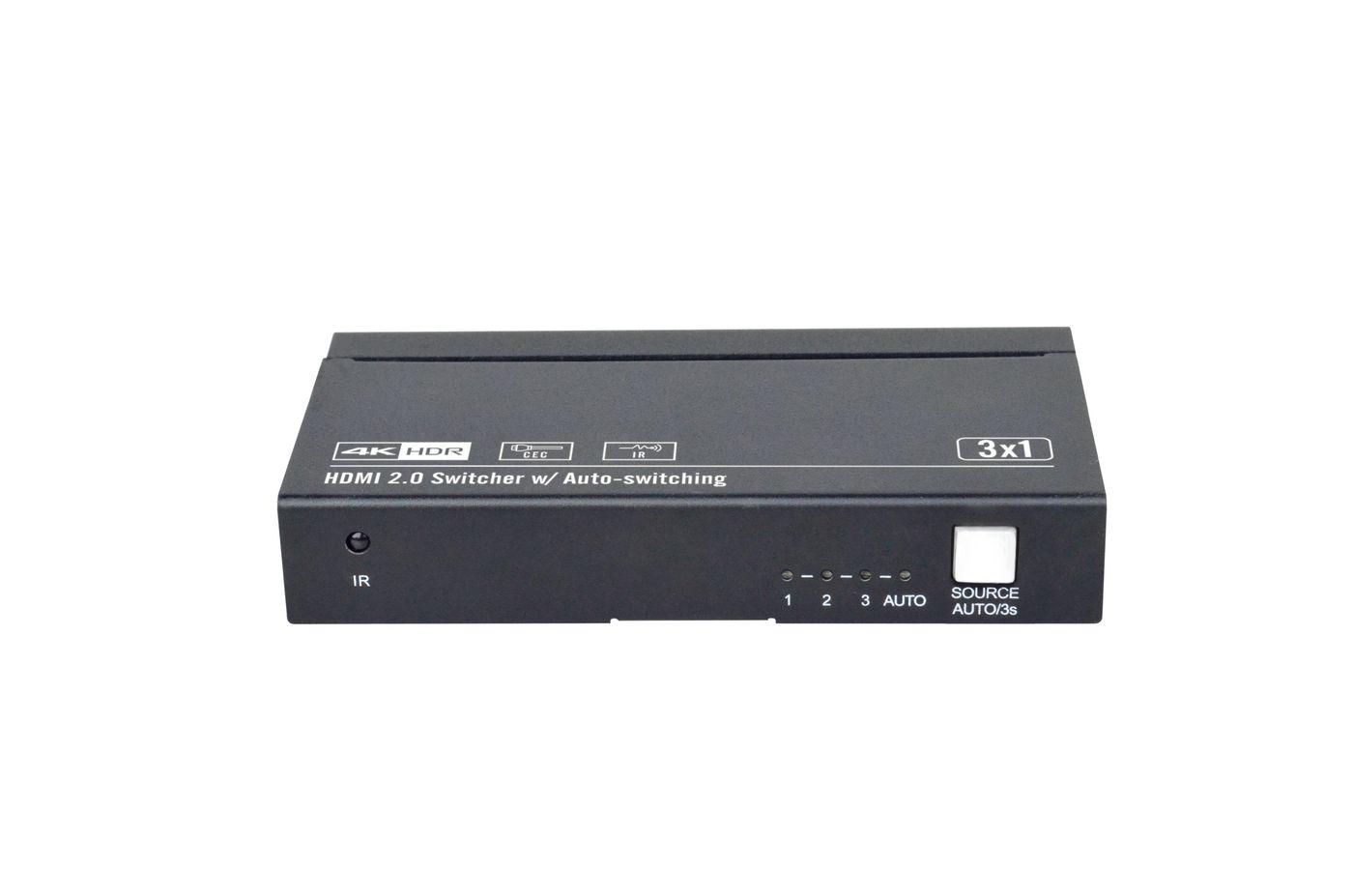 Vivolink VLSW131 conmutador de vdeo HDMI (HDMI switcher 3x1 4K60Hz - with CEC and IR . - Warranty 36M)