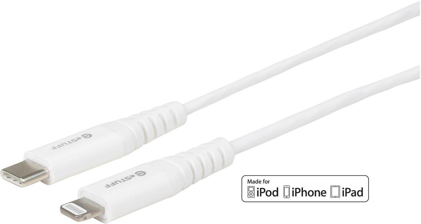 eSTUFF ES602301 cavo Lightning 3 m Bianco (USB-C Lightning Cable MFI 3m - USB-C to 8Pin lightning plug - White Supports Apple F