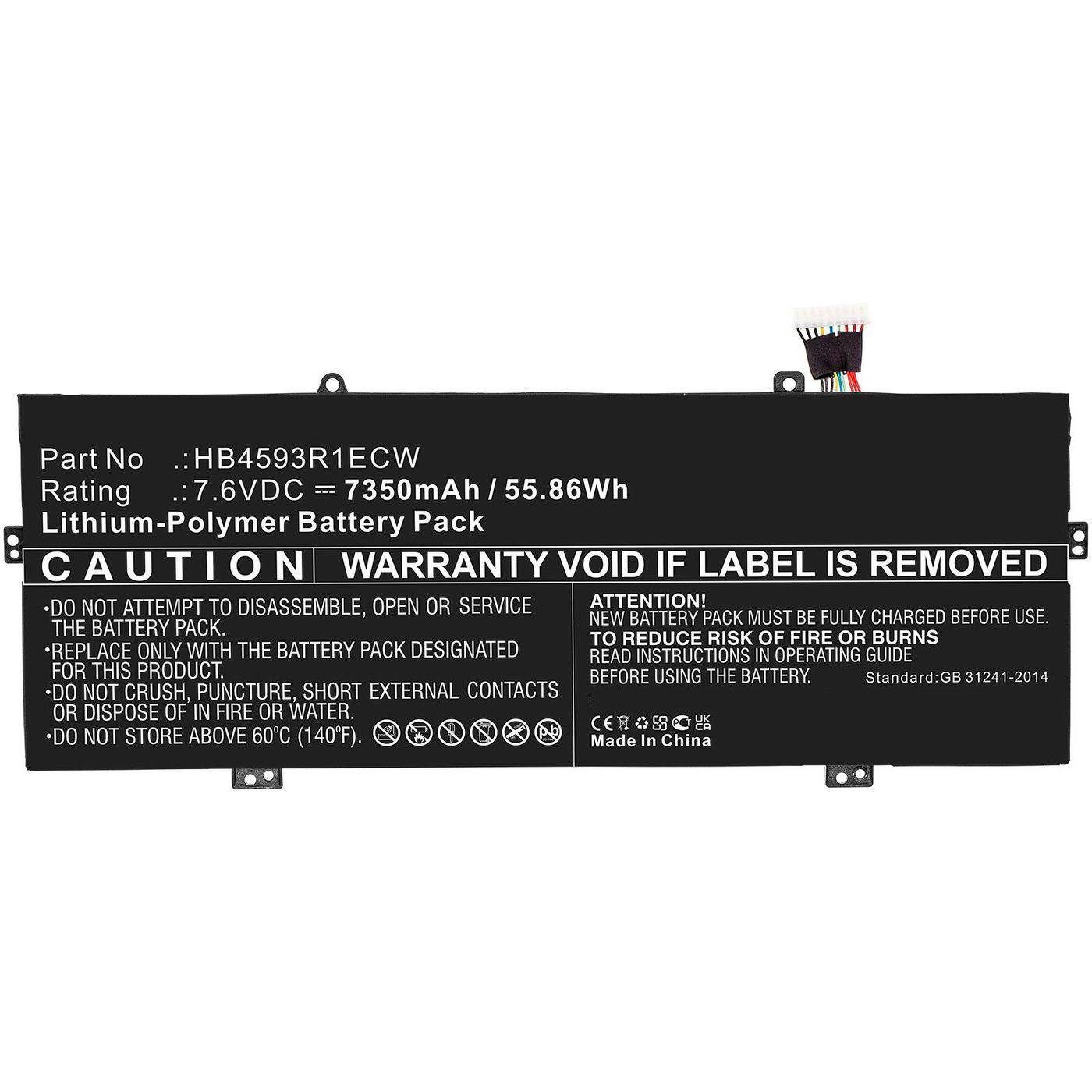 CoreParts MBXLP-BA0011 ricambio per laptop Batteria (Laptop Battery for Huawei - 55.86Wh Li-Polymer 7.6V - 7350mAh Black 55.86W