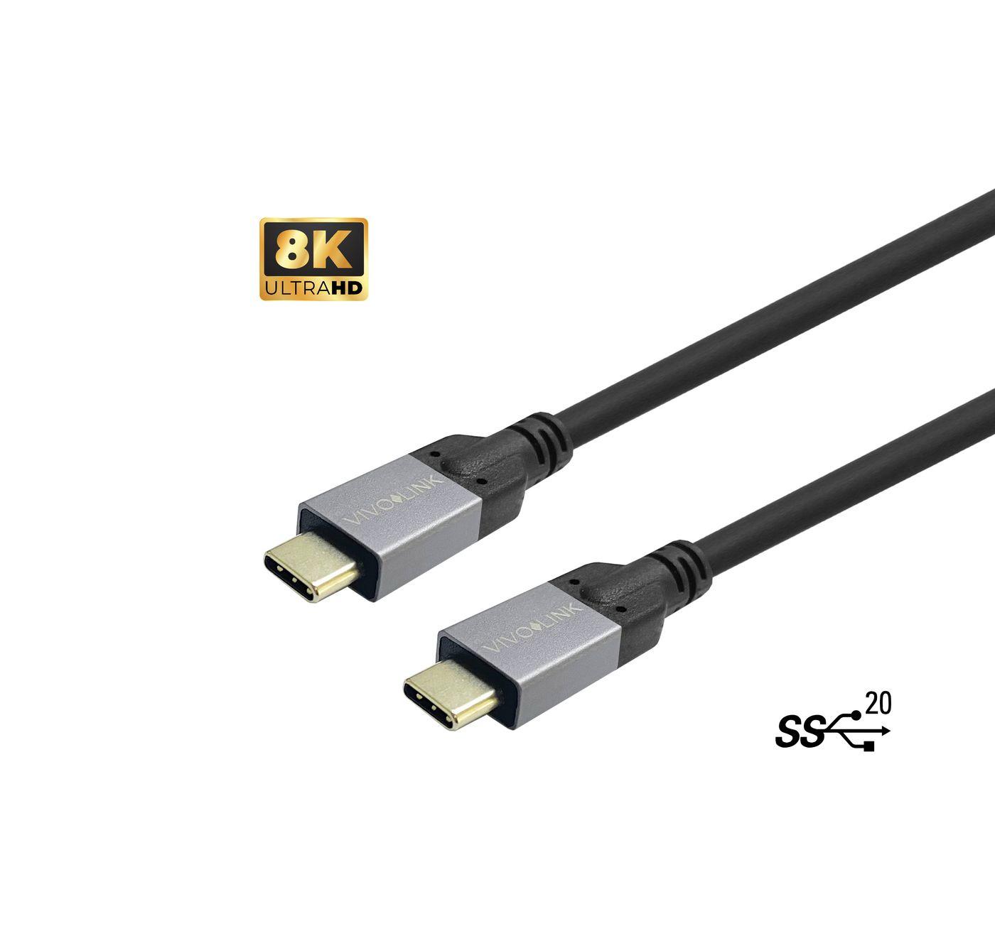 Vivolink PROUSBCMM5 cavo USB 5 m USB 3.2 Gen 2 3.1 Gen 2 USB C Nero (USB-C to USB-C Cable 5m - Supports 20 Gbps data - Certifie