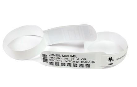 Zebra ZIPRD3015155 cinturino da polso Bianco Braccialetti ospedale (Z BAND DIRECT, 1X14.5IN, WITH - RFID INLAY ZIPRD3015155, Ho