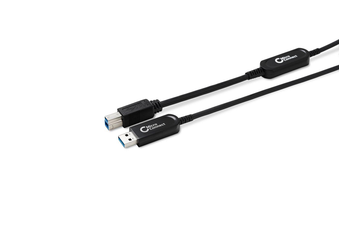 Microconnect MC-USB3.0AB30OP cavo USB 30 m USB 3.2 Gen 2 [3.1 Gen 2] USB A USB B Nero (Premium Optic USB Cable 3.2 - Gen 2 A-B