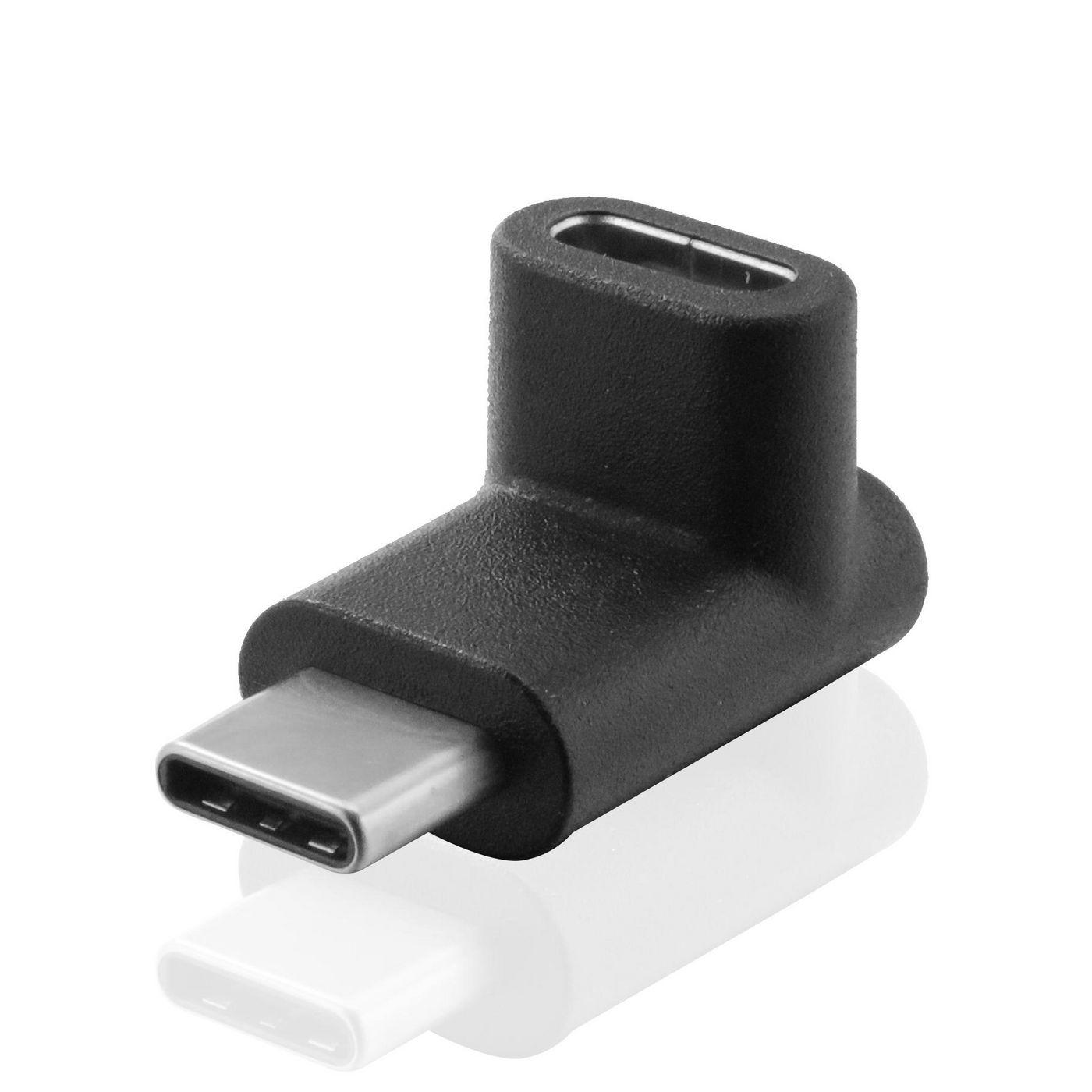 Microconnect USB3.2CCMF adattatore per inversione del genere dei cavi USB C Nero (USB-C to C Adapter angled 90 - Warranty 300M)