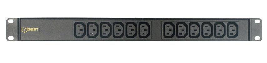 Vertiv EGVHVRN122-104C13UK-V unit di distribuzione dell'energia PDU 12 presae AC Nero (Geist Rack PDU Basic 1U - input BS1363