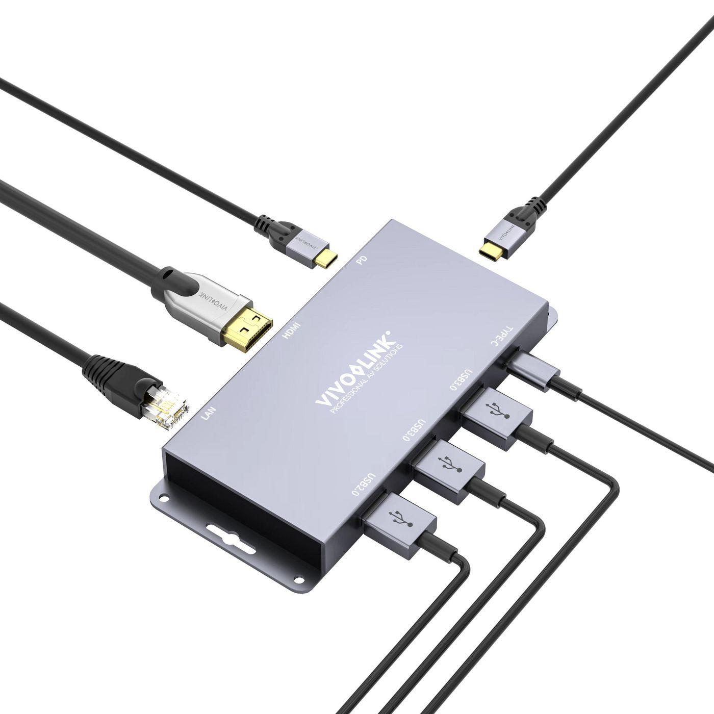 Vivolink VLUSBCHUB2 hub di interfaccia USB 3.2 Gen 2 [3.1 Gen 2] Type-C 10000 Mbit/s Grigio (USB-C HUB for conference - system