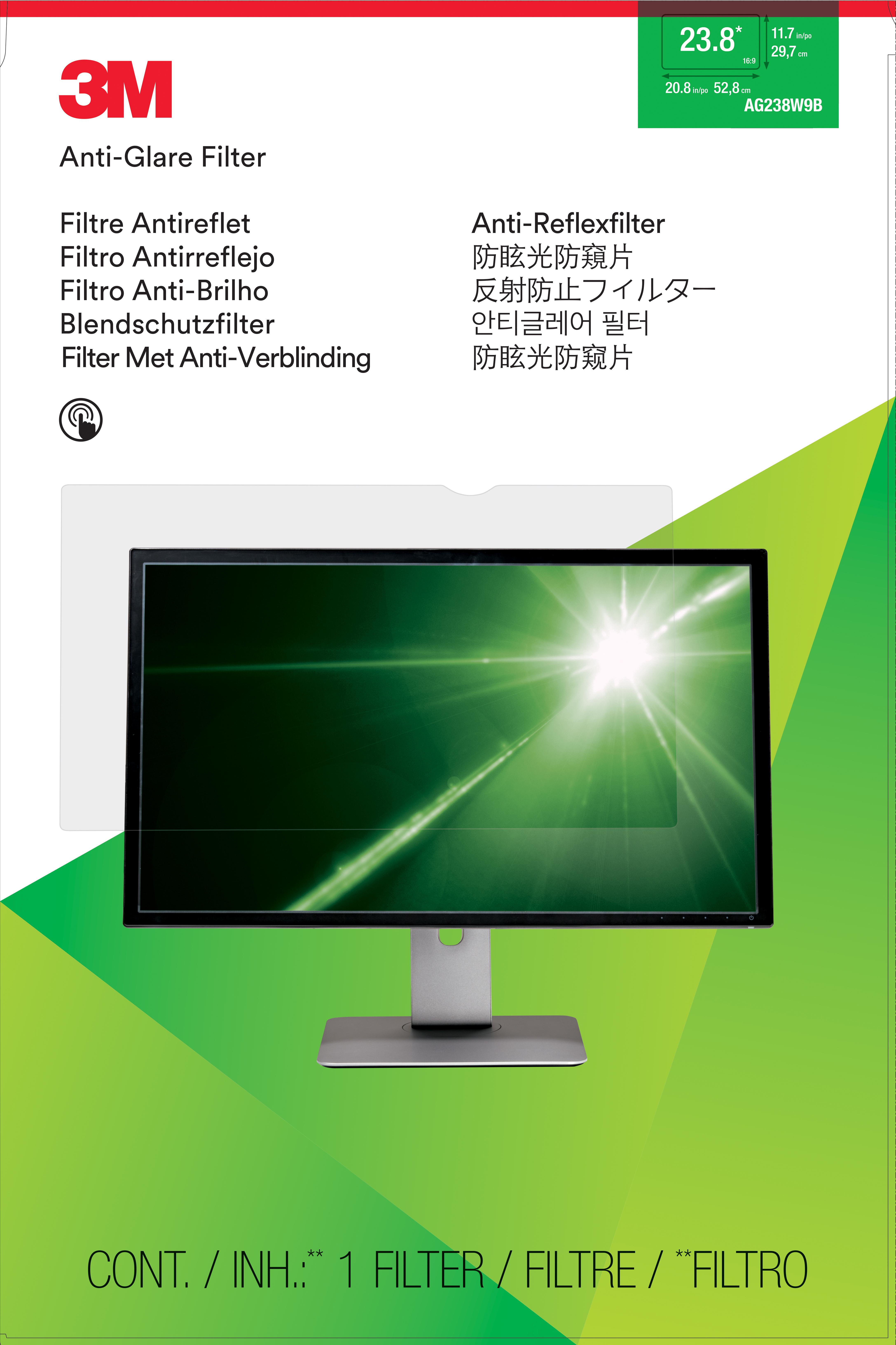 3M Filtro Antiabbagliamento per 23.8 pol Monitor, 16:9, AG238W9B
