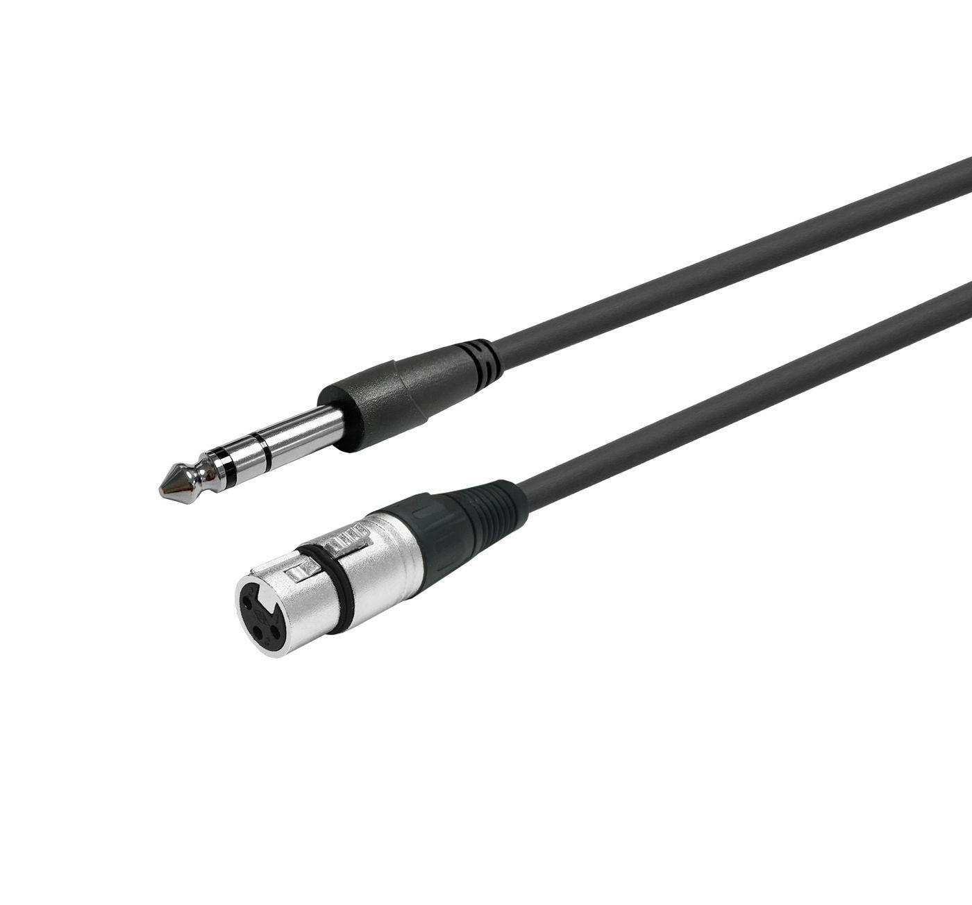 Vivolink PROAUDXLRFJACKS1 cavo audio 1 m XLR 6.35mm Nero (XLR F to Stereo Jack 6.35mm - Cable 1 meter - Warranty 144M)