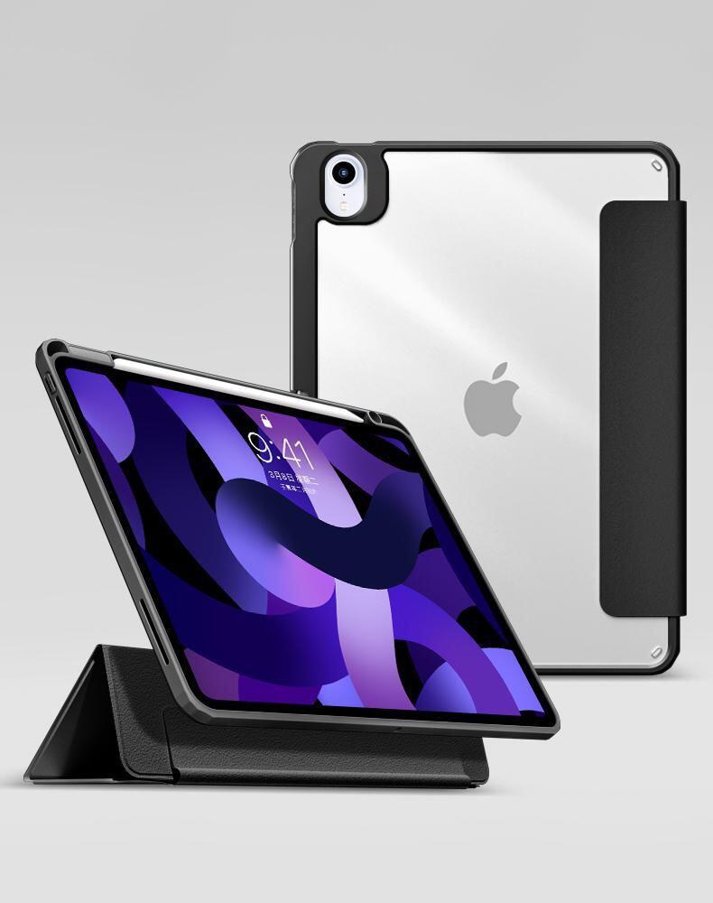 eSTUFF BOSTON 277 cm 10.9 Custodia a libro Nero (BOSTON Detachable Mirror - Pencil Case iPad Air 5/4 10.9 - Black front/Transpa