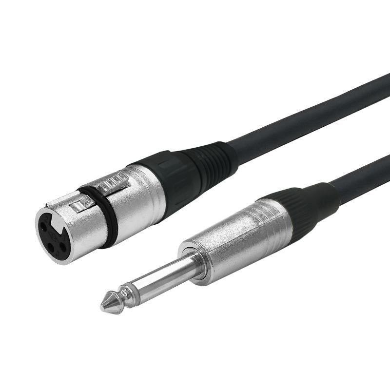 Vivolink XLR F to Mono Jack 6.35mm Cable 3 meter cavo audio 3 m Nero (XLR F to Mono Jack 6.35mm - Cable 3 meter - Warranty 144M)