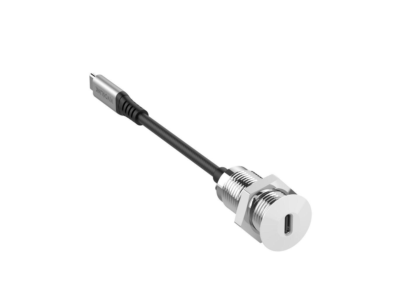 Vivolink PROUSBCMF0.3SOCKET-W cavo USB 03 m USB 3.2 Gen 2 3.1 Gen 2 USB C Bianco (USB-C Desk socket white with - 03m cable - Wa