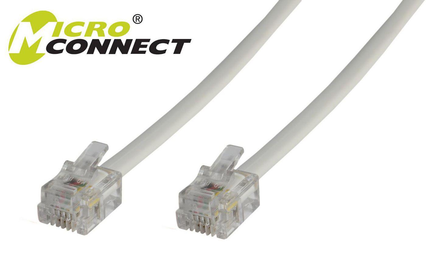 Microconnect MPK102 cavo telefonico 2 m Bianco (Modular Straight RJ12 6C/6P 2m - White - Warranty 300M)