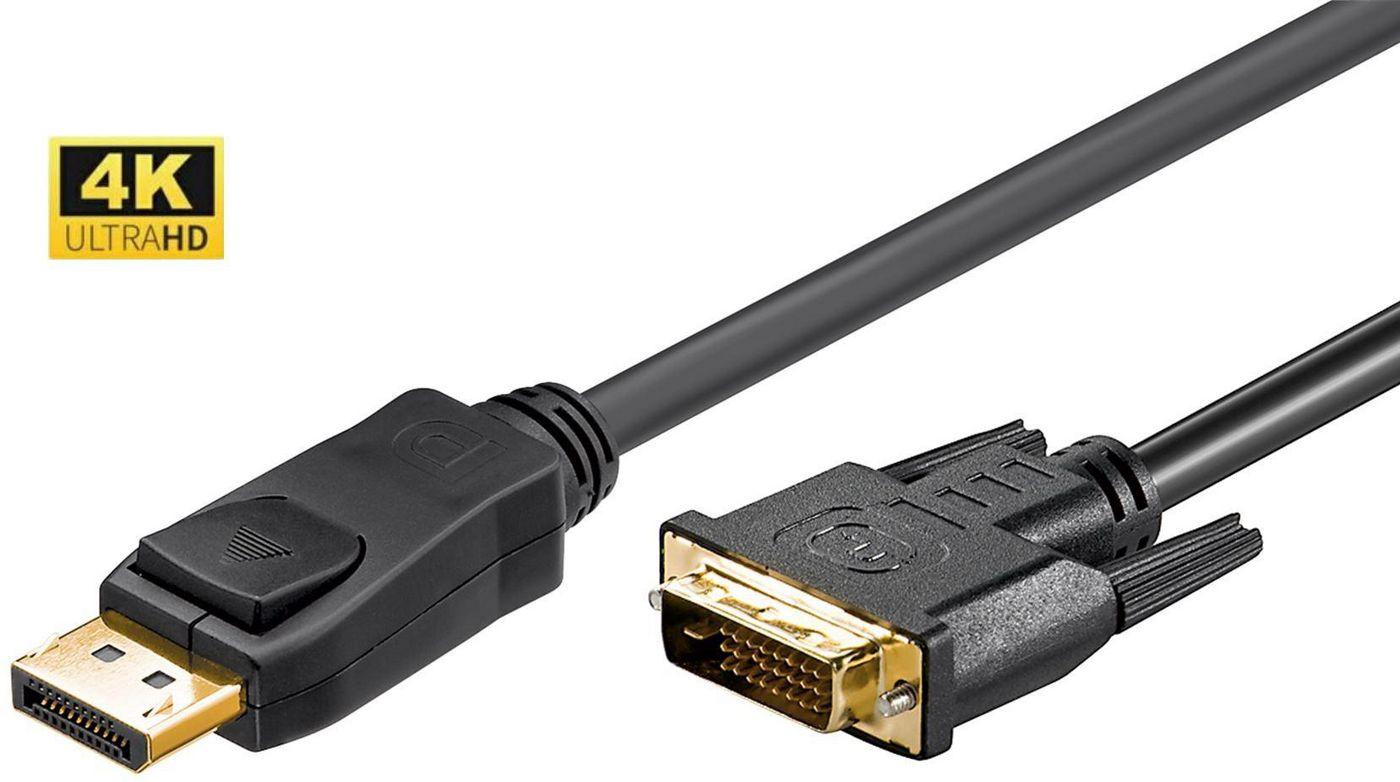 Microconnect DisplayPort - DVI 24+1 M-M 1m Nero (DisplayPort to DVI-D Cable 1m - DP v1.2- DVI-D 24+1, - Dual-Link OD: 6.0mm, su