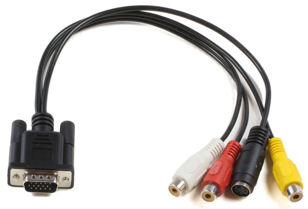Microconnect MONGGSV cavo e adattatore video 03 m VGA D-Sub RCA S-Video Nero (VGA to S-video 3x RCA 03m. - MONGGSV 0.3 m VGA D