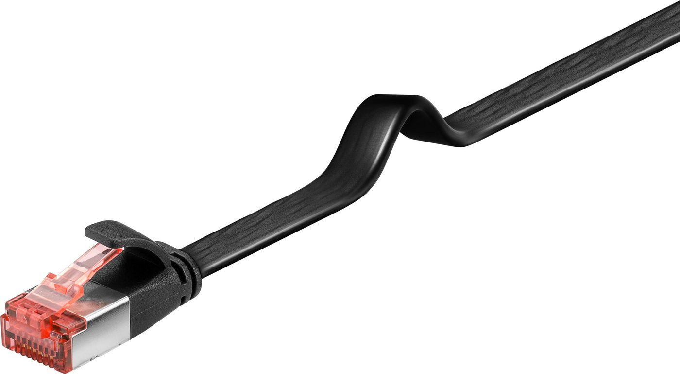 Microconnect V-UTP610S-FLAT cavo di rete Nero 10 m Cat6 U/UTP [UTP] (U/UTP CAT6 10M Black Flat - Unshielded Network Cable, - PV
