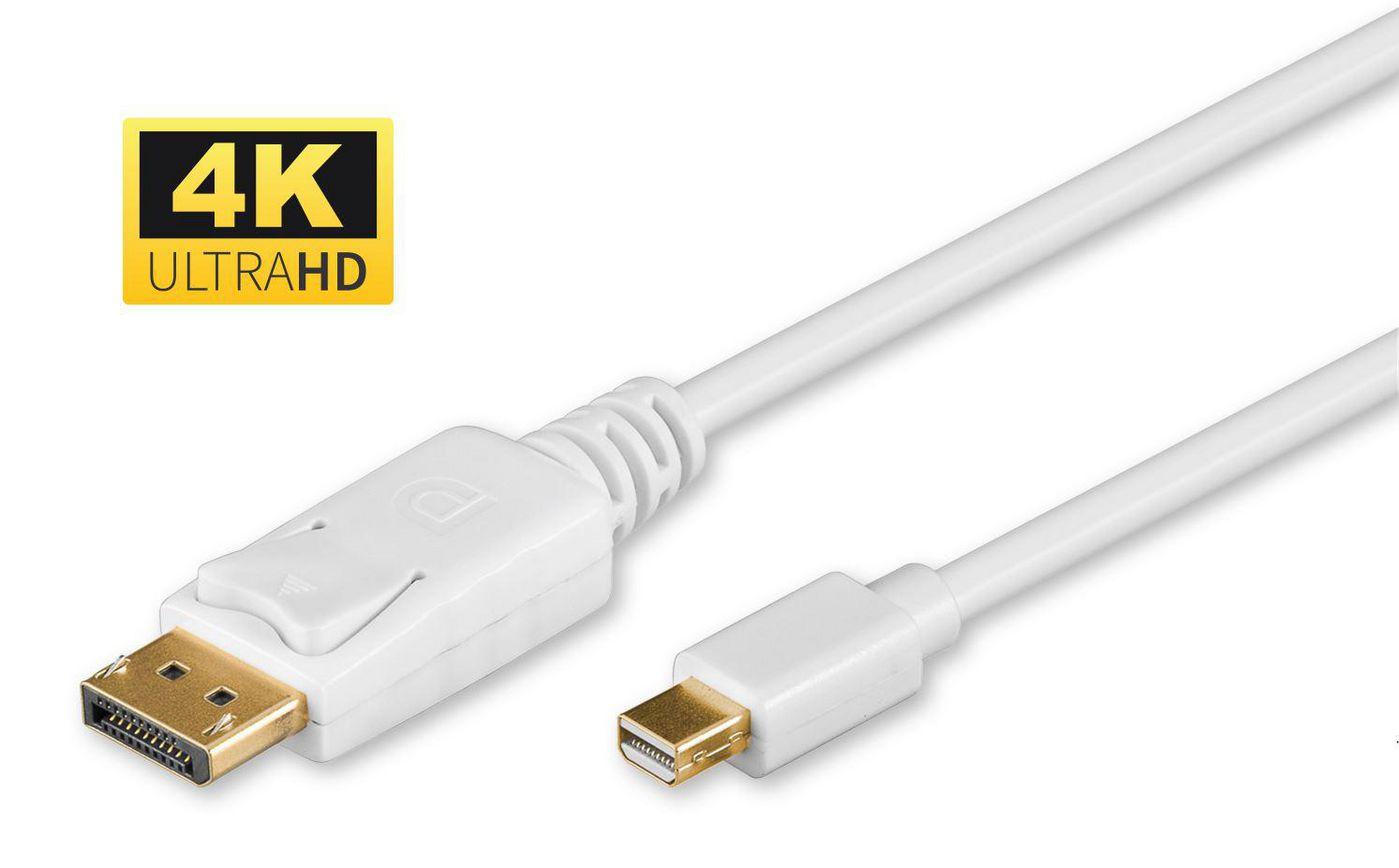 Microconnect Mini DP - Displayport 2m M/M Mini DisplayPort Bianco (4K Mini Displayport to - Displayport Cable 2m White - gold p
