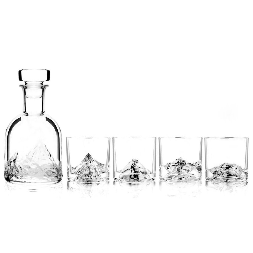 Bicchieri da whisky Liiton "The Peaks" con decanter, 5 pezzi. impostato