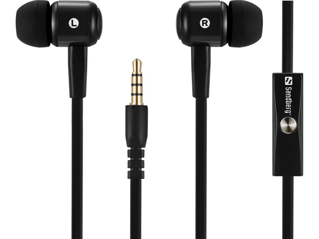 Cuffie filari stereo Speakn Go In-Earset nere con Microfono